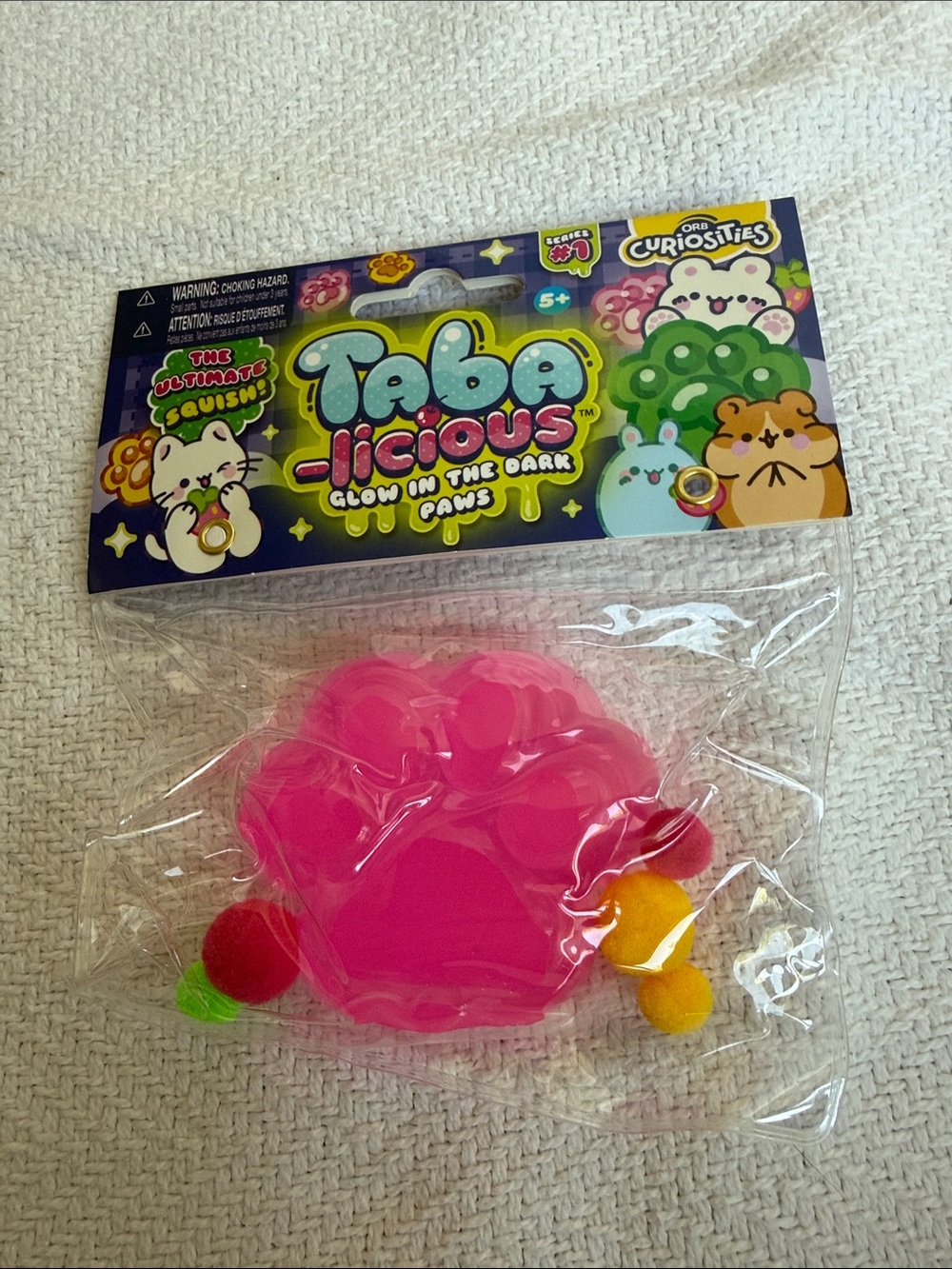 Taba-licious Glow-in-the-Dark Paws Squishy Toy - Pink (Five Below)